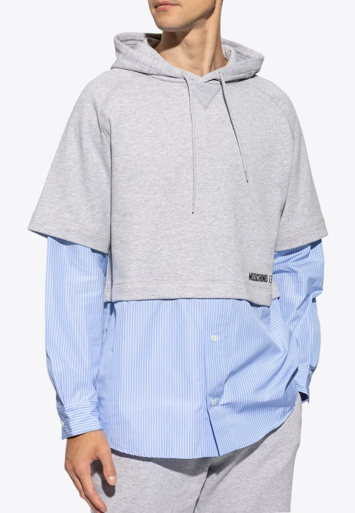 Upside Down Logo Layered Hooded Sweatshirt