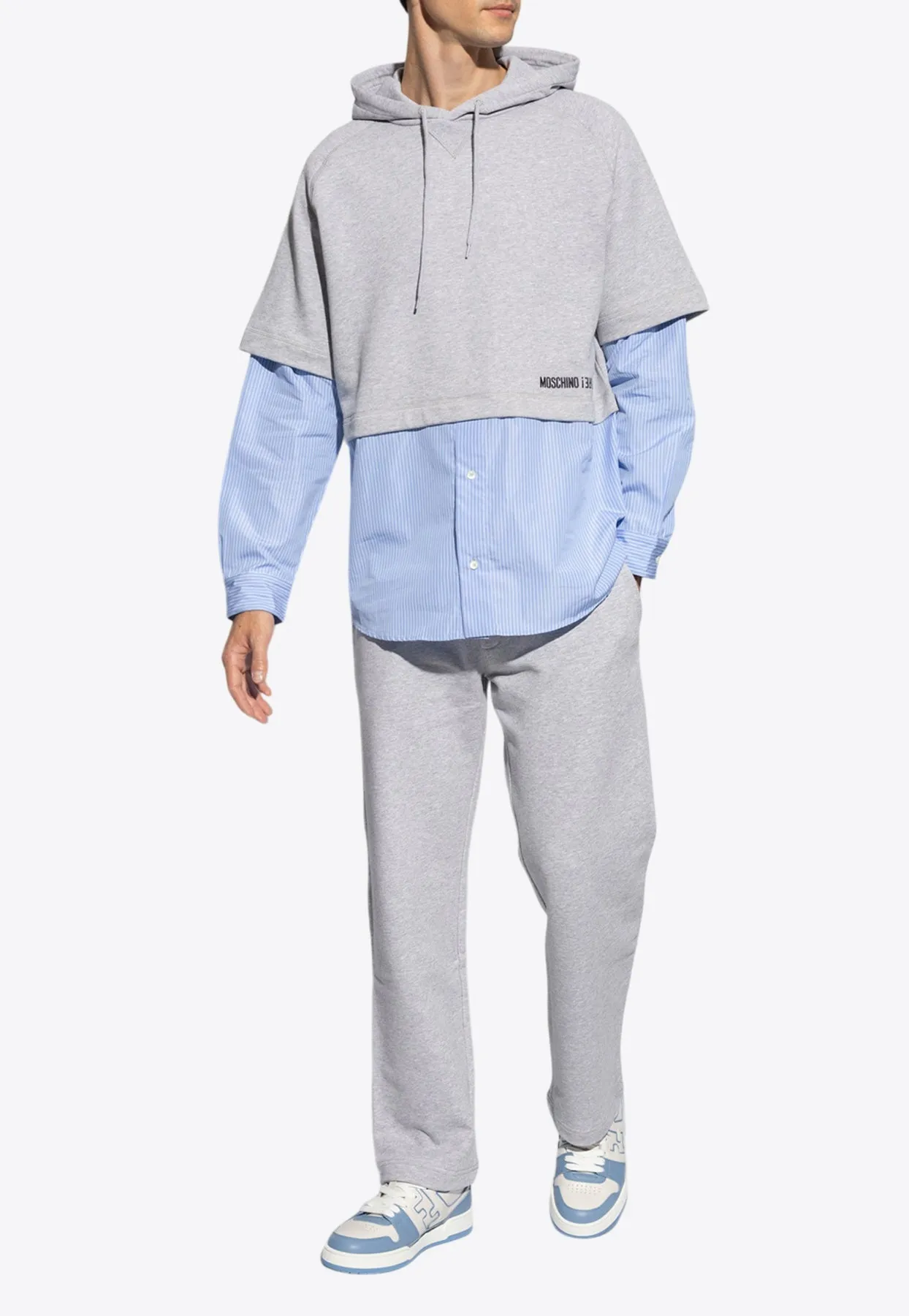 Upside Down Logo Layered Hooded Sweatshirt