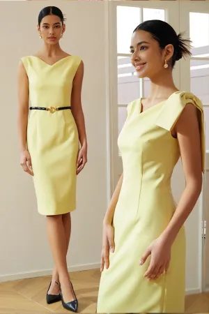 V-NECKLINE DRESS IN YELLOW
