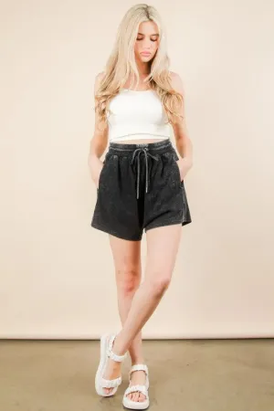 VERY J Mineral Washed Comfy Baggy Shorts