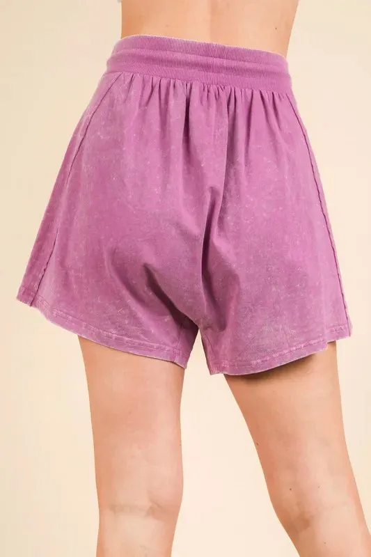 VERY J Mineral Washed Comfy Baggy Shorts