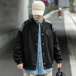 Waterproof Men's Varsity Jacket with Easy-to-Clean Fabric and Embossed Details