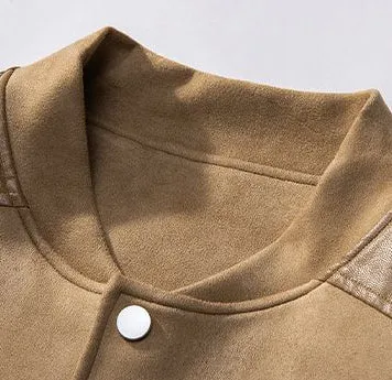 Waterproof Men's Varsity Jacket with Easy-to-Clean Fabric and Embossed Details