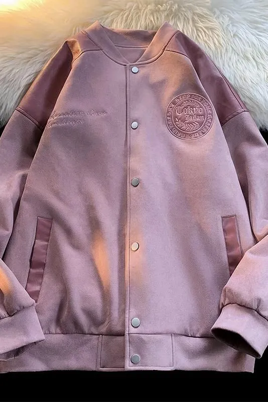 Waterproof Men's Varsity Jacket with Easy-to-Clean Fabric and Embossed Details