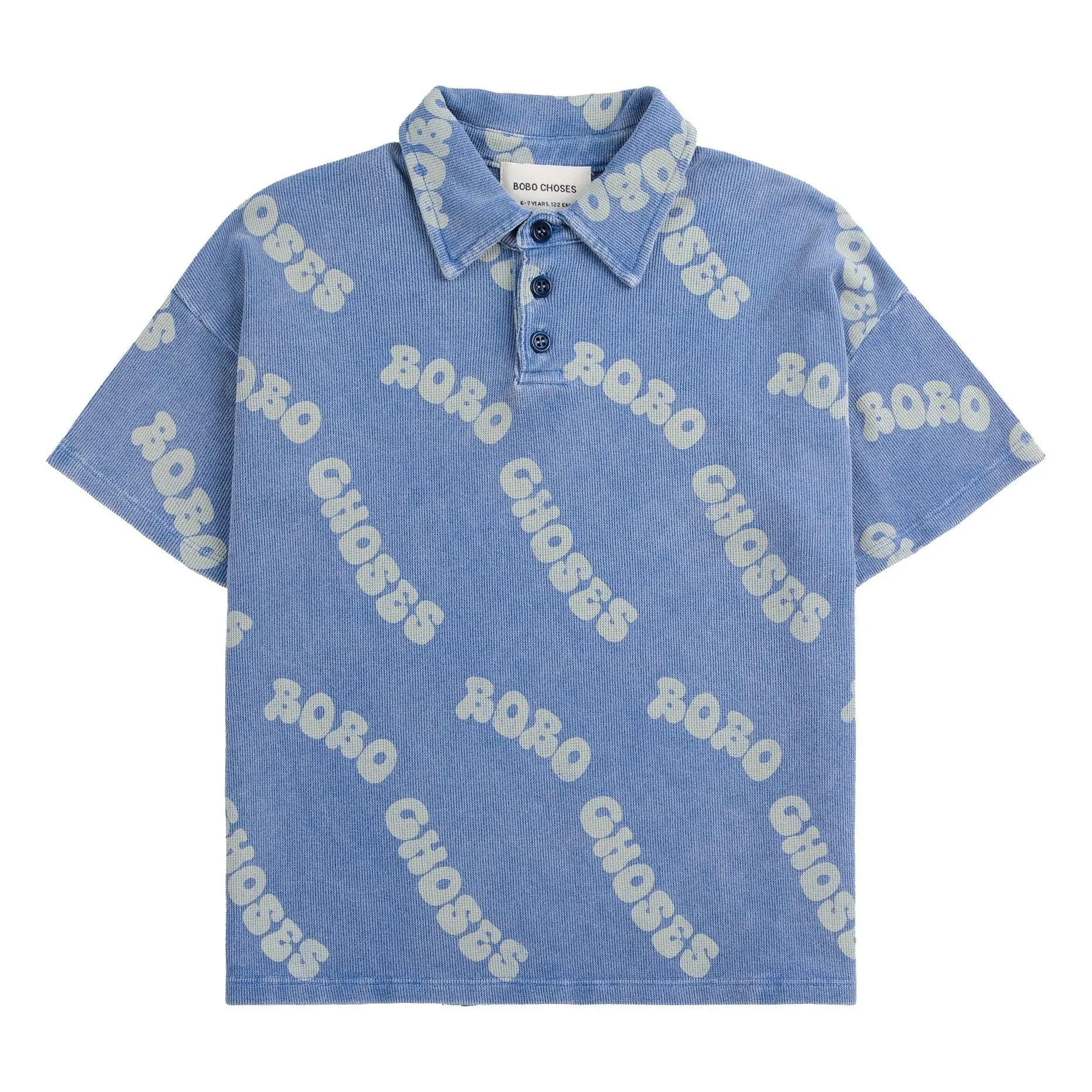 Wavy Bobo Choses All Over Waffle Polo Shirt