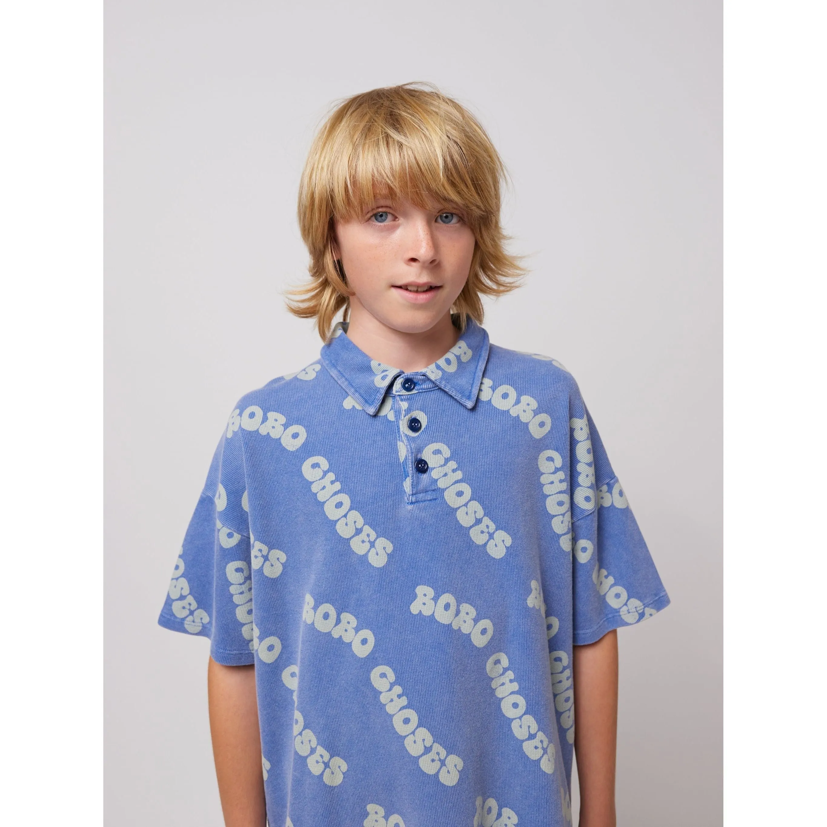 Wavy Bobo Choses All Over Waffle Polo Shirt