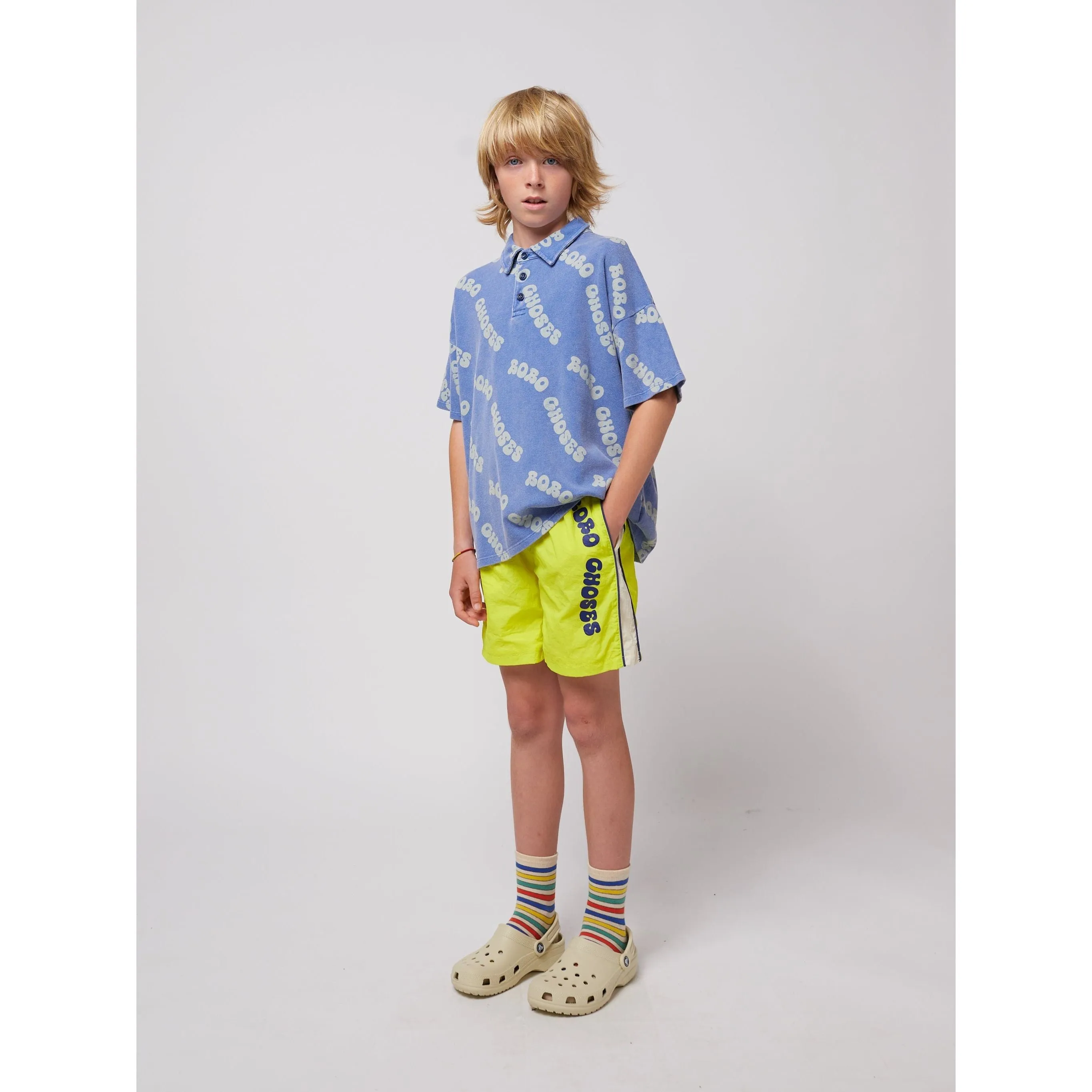 Wavy Bobo Choses All Over Waffle Polo Shirt