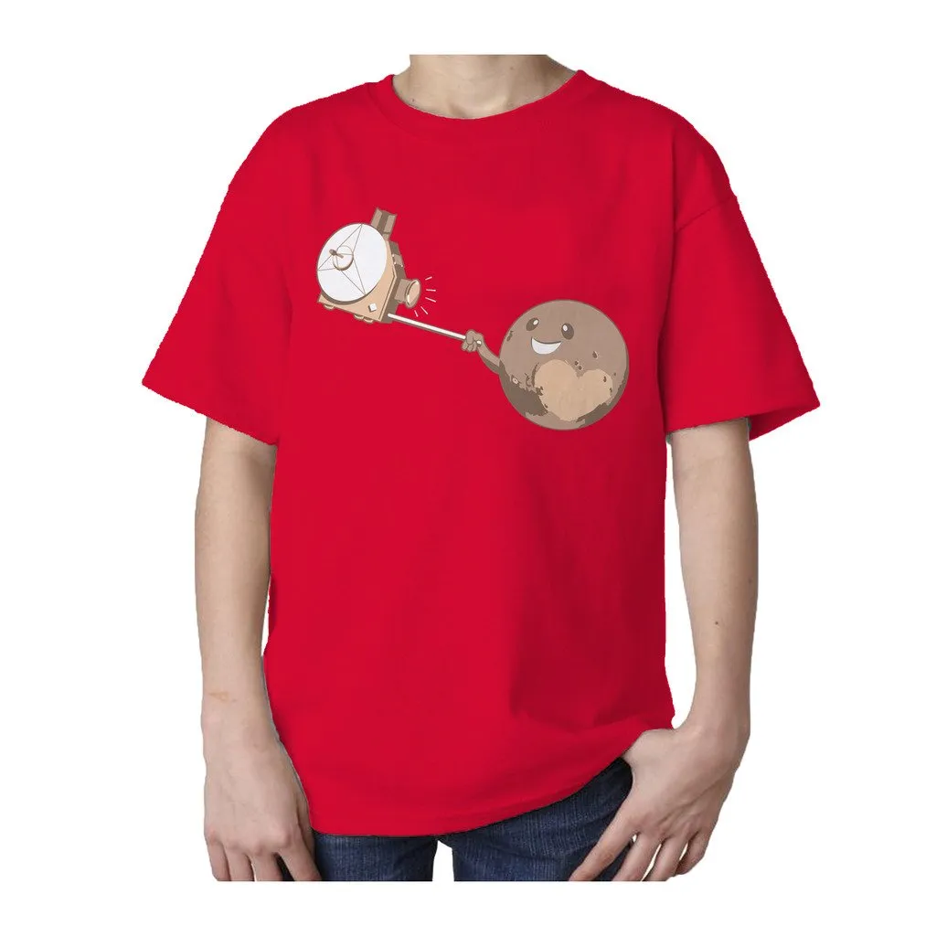 Weird Science Pluto Selfie Official Kid's T-shirt (Red)