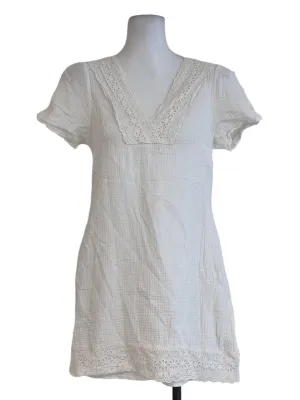 White Textured Mini Dress