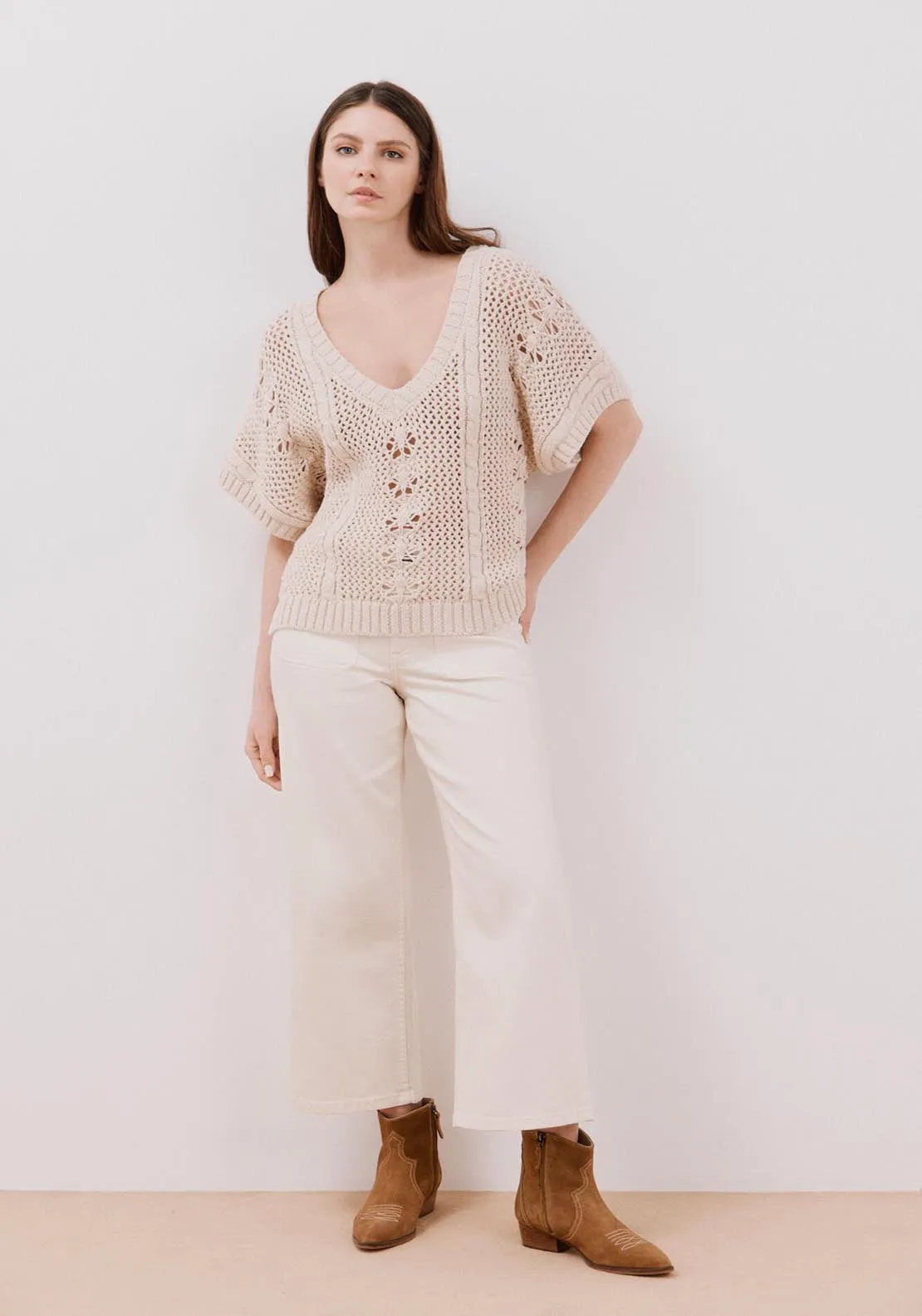 Wide Sleeve Jumper - Ivory