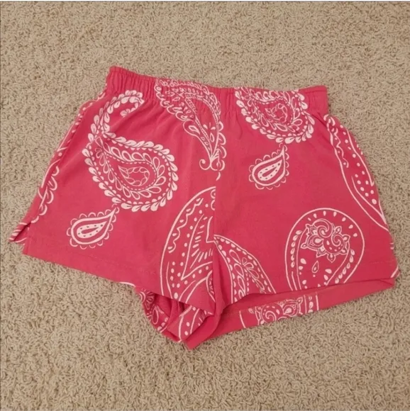 Wildfox Jumbo Paisley Coral Shorts Size XS NWT