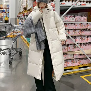 Windproof and Easy-to-Clean Solid Women's Puffer Coat