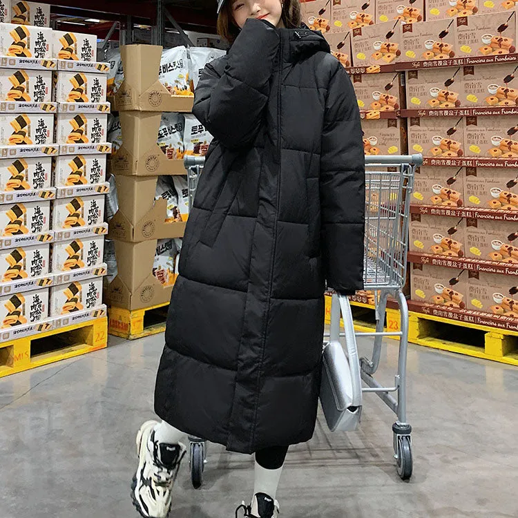 Windproof and Easy-to-Clean Solid Women's Puffer Coat