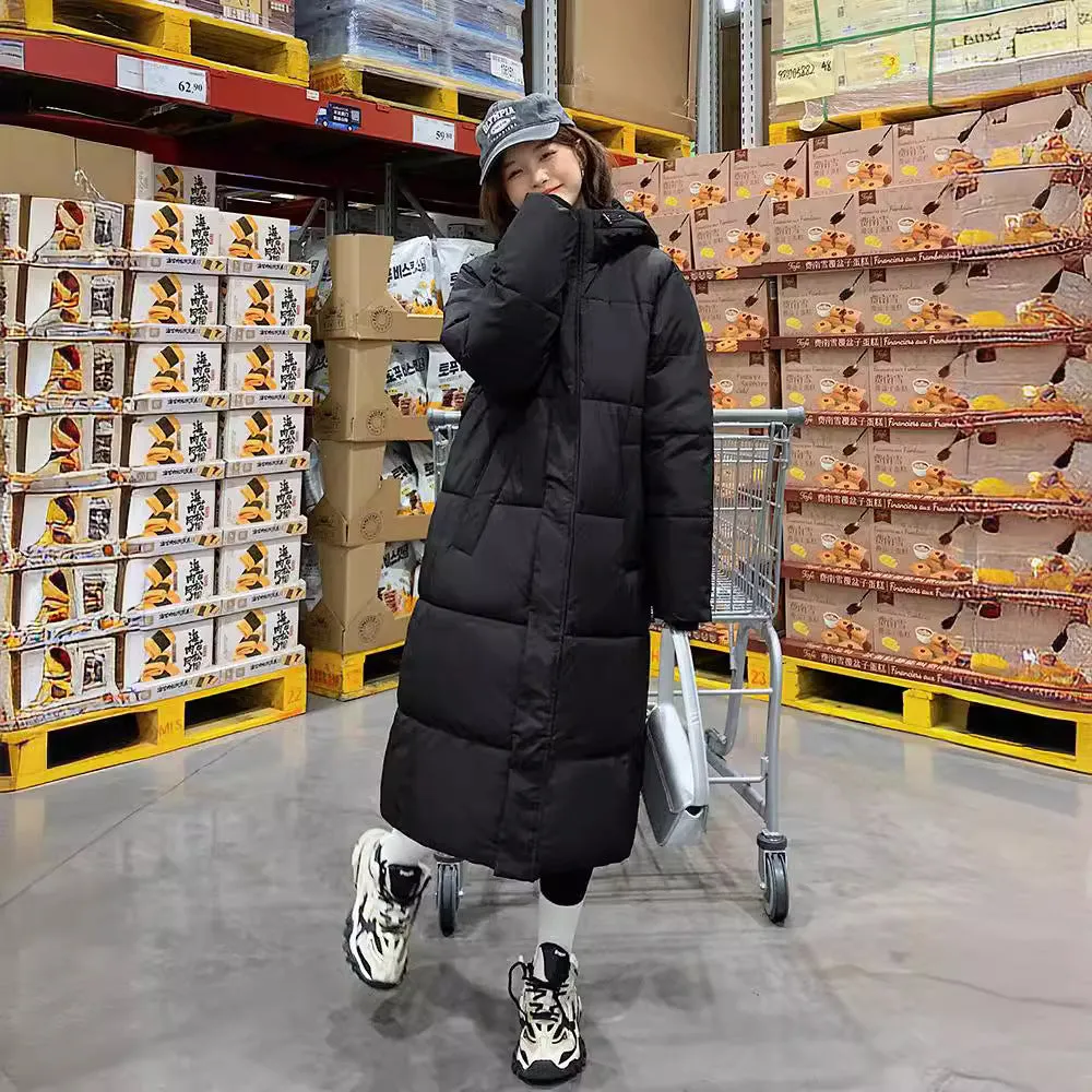 Windproof and Easy-to-Clean Solid Women's Puffer Coat