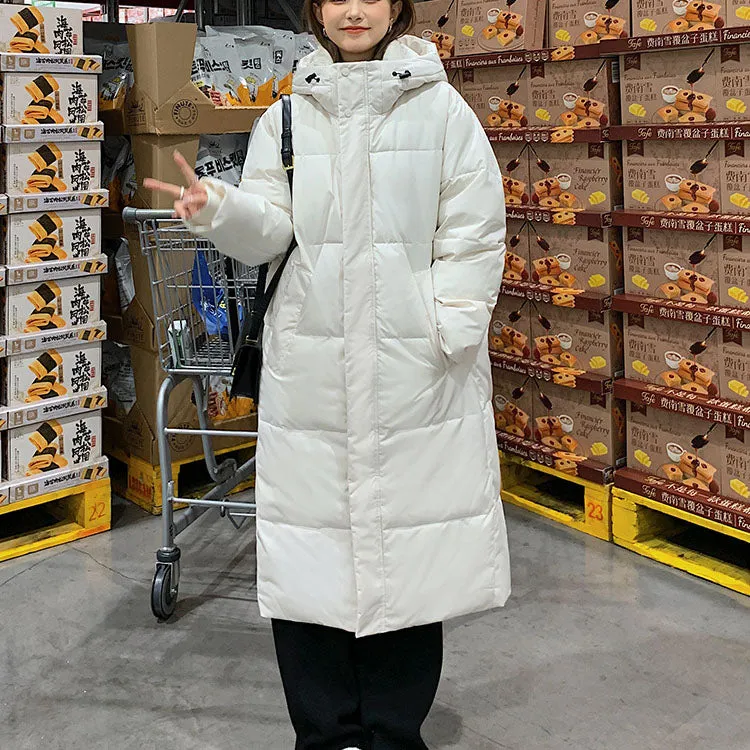 Windproof and Easy-to-Clean Solid Women's Puffer Coat