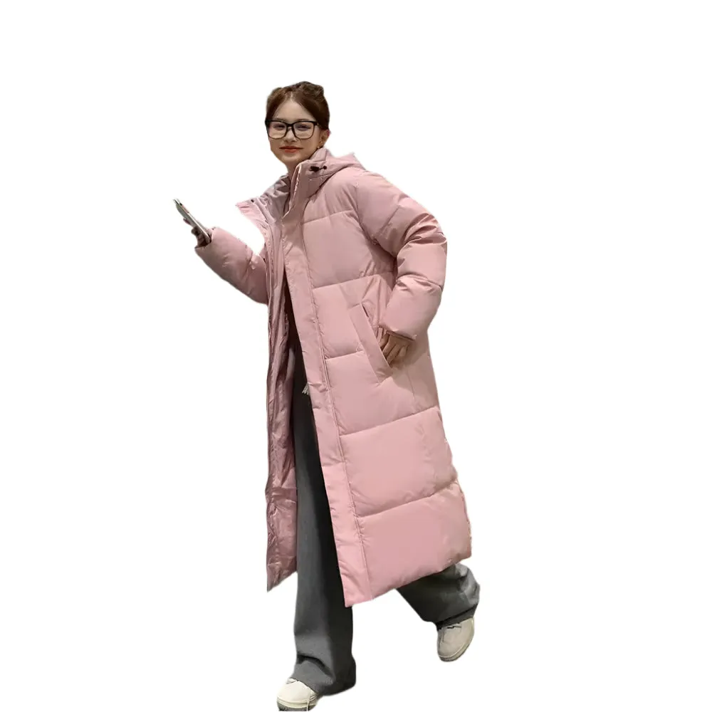 Windproof and Easy-to-Clean Solid Women's Puffer Coat