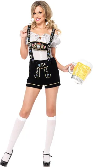 Women's Black Lederhosen OCW38