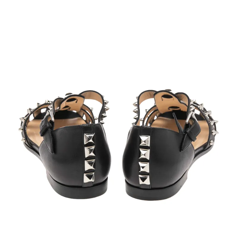 Womens | Christian Louboutin LoubiClou Studded Leather Sandals Black