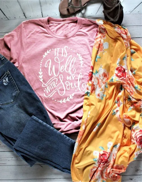 Women's It Is Well With My Soul Short Sleeve T-Shirt