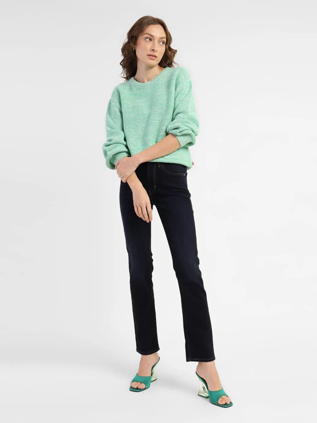Women's Self Design Round Neck Sweater
