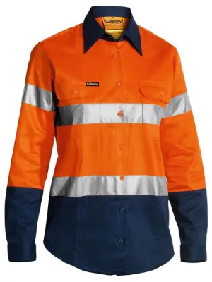 Womens Taped Two Tone Hi Vis Drill Shirt Long Sleeve BLT6456