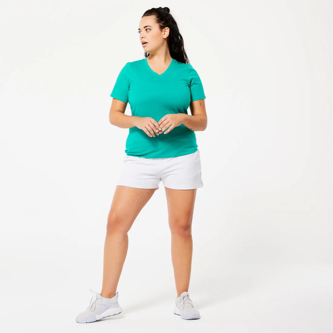 Women's V-Neck Cotton Fitness T-Shirt