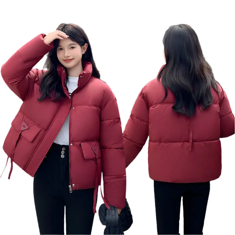 Women's Warm and Stain-Resistant Cropped Puffer Jacket