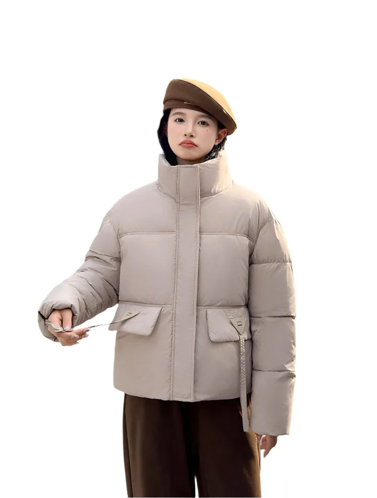 Women's Warm and Stain-Resistant Cropped Puffer Jacket