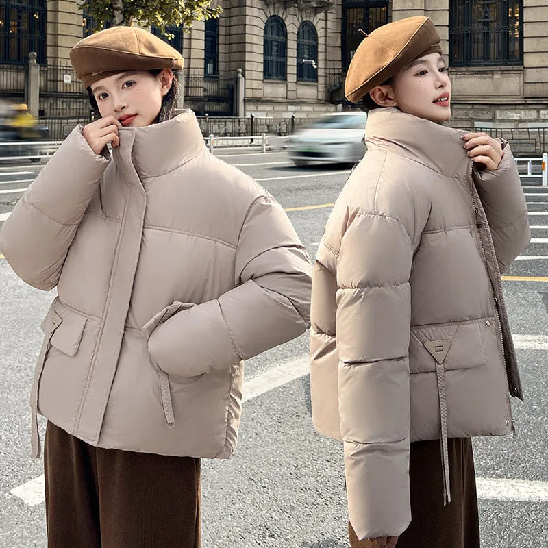 Women's Warm and Stain-Resistant Cropped Puffer Jacket