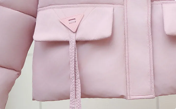 Women's Warm and Stain-Resistant Cropped Puffer Jacket