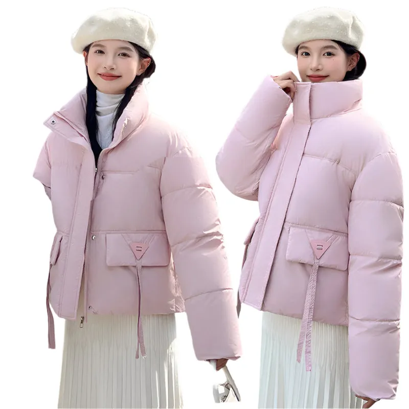 Women's Warm and Stain-Resistant Cropped Puffer Jacket