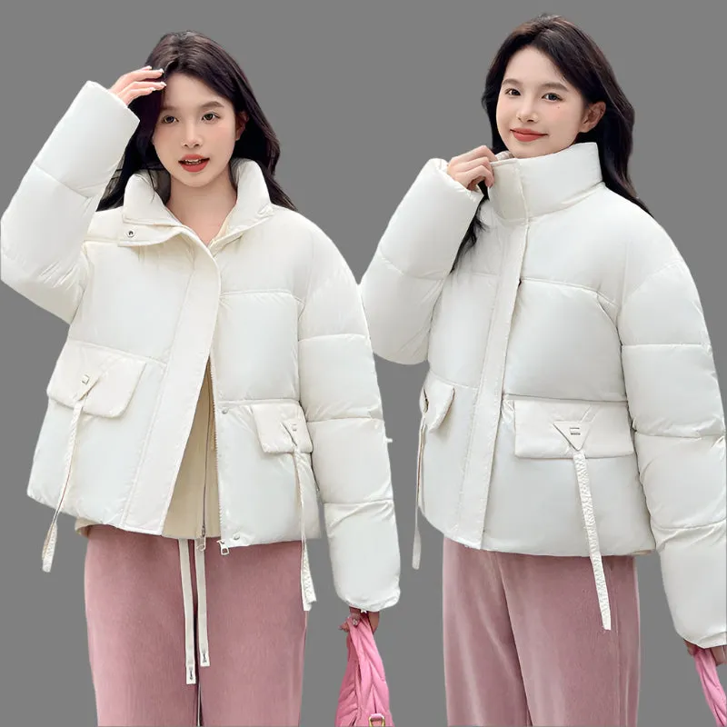 Women's Warm and Stain-Resistant Cropped Puffer Jacket