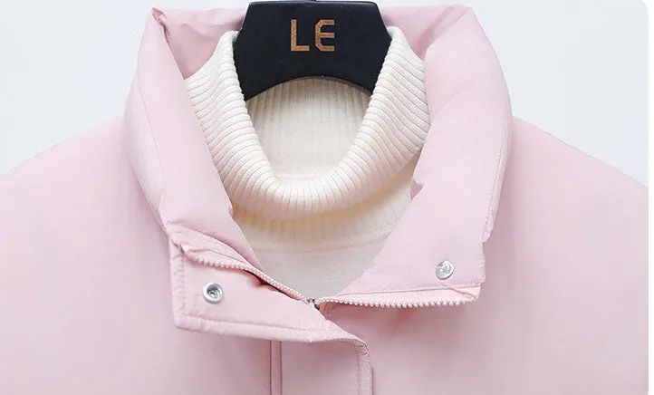 Women's Warm and Stain-Resistant Cropped Puffer Jacket