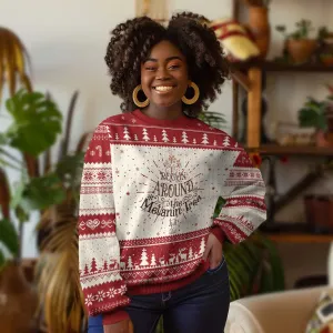 Xmas African American Ugly Christmas Sweater Rockin' Around The Melanin Xmas Tree TS11