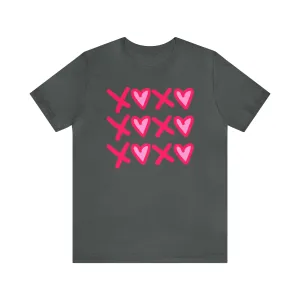 XO XO XO Valentine's T-Shirt | Sweetheart Love Tee |  Bella Canvas 3001 Unisex |  Happy Valentine's Day Short Sleeve Tshirt