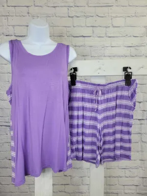 XSMALL PURPLE A593298 Cuddl Duds Smooth Jersey Tank and Shorts Pajama Set