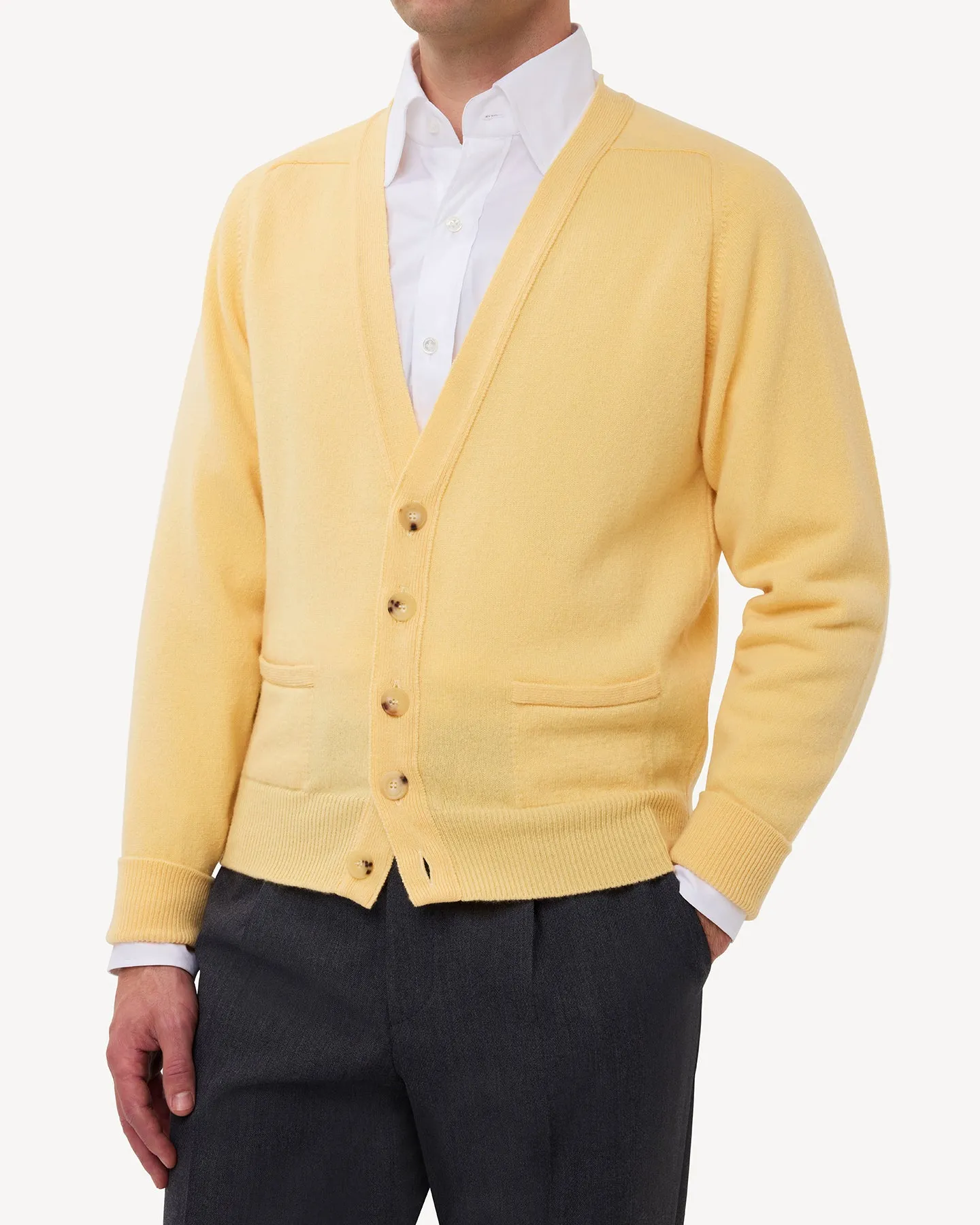 Yellow Lambswool Cardigan