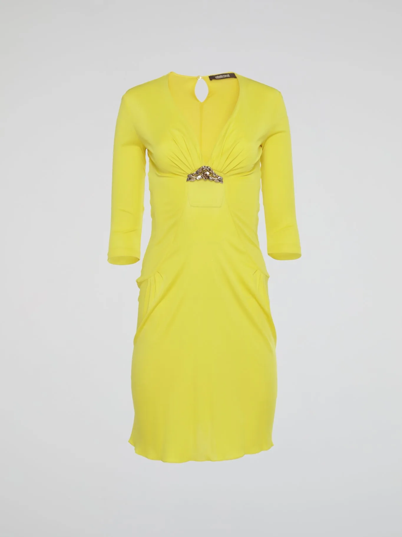 Yellow Plunge Mini Dress